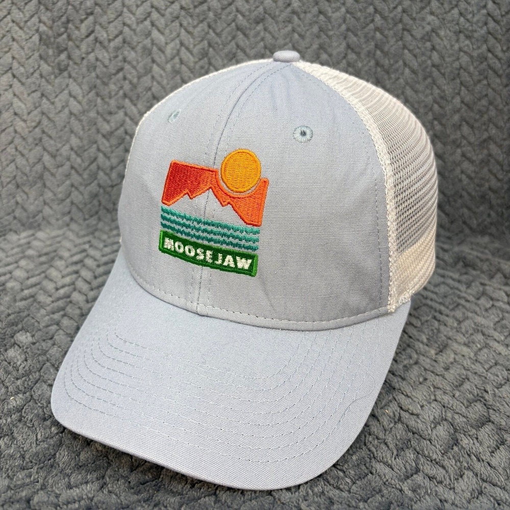 Moosejaw Ouray Sportswear Trucker Hat Blue Mesh Snapback Mountain Graphic Cap